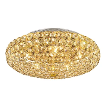 Ideal Lux - Plafón LED de cristal KING 5xG9/3W/230V diá. 38 cm dorado