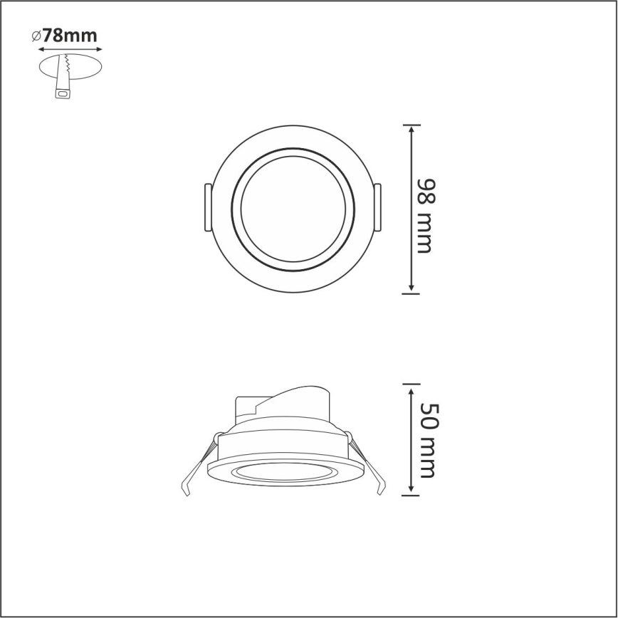 Iluminación LED empotrada de techo VENUS LED/7W/230V