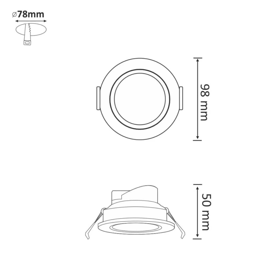 Iluminación LED empotrada de techo VENUS LED/7W/230V plateado redondo