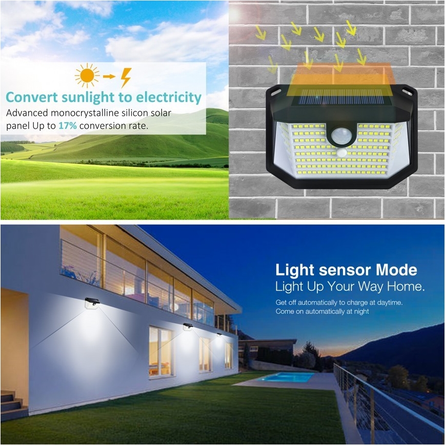 Aplique Solar LED con sensor LED/4W/5,5V IP65