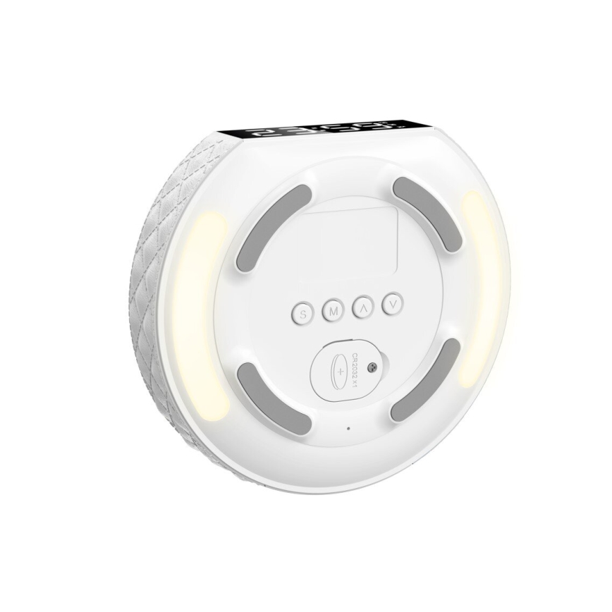 Reloj despertador con pantalla LCD y inalámbrico Qi con cargador 27W/9V blanco