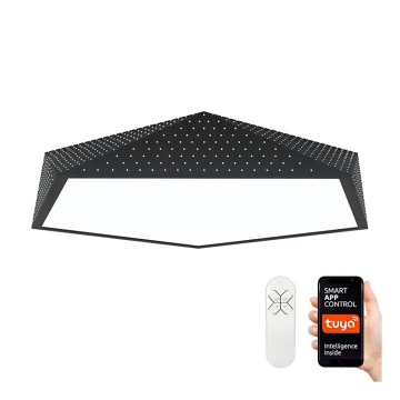 Immax NEO 07151-B80 - Plafón LED regulable BRILIANT LED/56W/230V Wi-Fi Tuya negro + mando a distancia