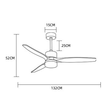 Immax NEO 07165-S - Ventilador de techo LED ELEGANTE LED/18W/230V roble Wi-Fi Tuya + control remoto