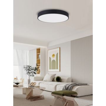 Immax NEO 07203L - Plafón LED regulable RONDATE 65W/230V 3000-6000K Tuya negro + control remoto