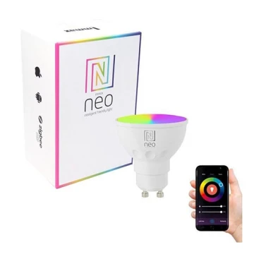 Immax NEO 07724L - LED RGB+CCT Bombilla regulable GU10/5,5W/230V 2700K Wi-Fi Tuya