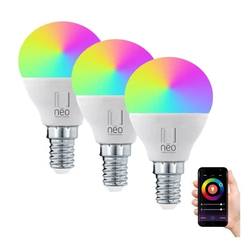 Immax NEO 07745C - SET 3x LED RGB+CCT Bombilla regulable E14/6W/230V 2700-6500K Wi-Fi Tuya