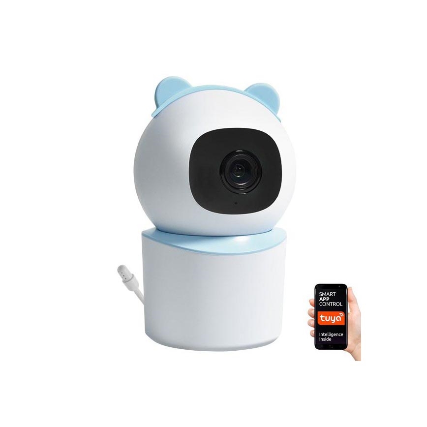 Immax NEO 07788L - Cámara inteligente con sensor 355° 50° P/T 4MP Wi-Fi Tuya azul