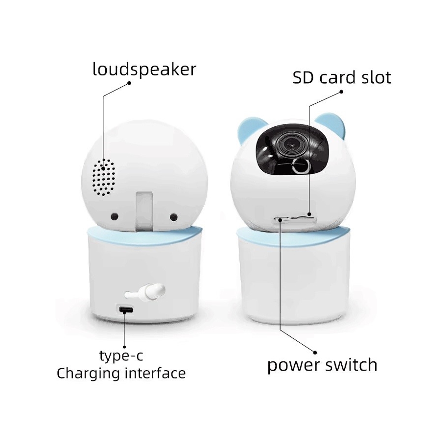 Immax NEO 07788L - Cámara inteligente con sensor 355° 50° P/T 4MP Wi-Fi Tuya azul