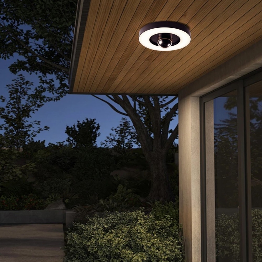 Immax NEO 07792L - LED Cámara inteligente para exteriores con luz RING 22W/230V IP44 Wi-Fi Tuya