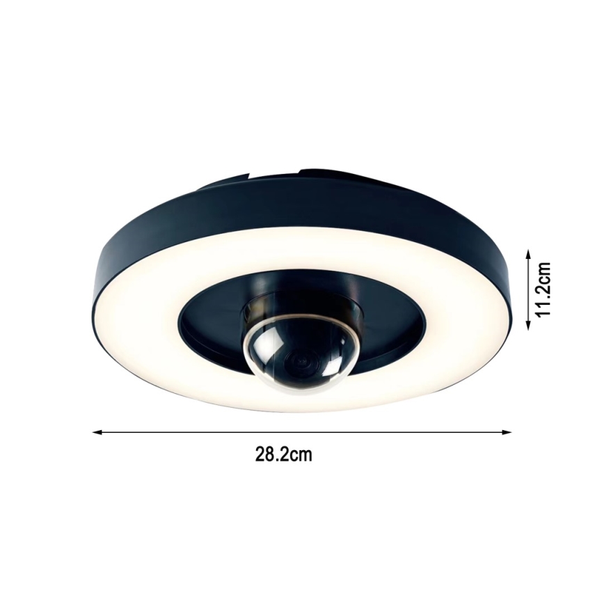 Immax NEO 07792L - LED Cámara inteligente para exteriores con luz RING 22W/230V IP44 Wi-Fi Tuya