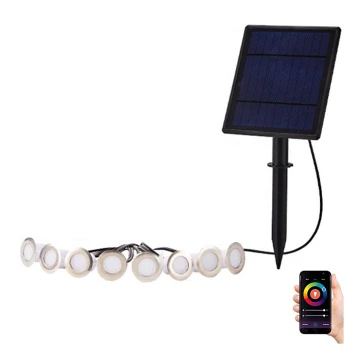 Immax NEO 07905L - Lámpara solar LED RGB regulable ESTRELAS 8xLED/0,25W/5V IP65 Tuya