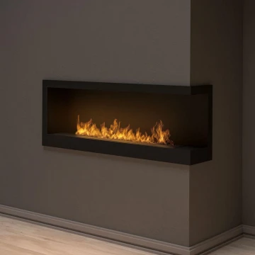 InFire - Chimenea BIO de esquina 45x120 cm 3kW negro