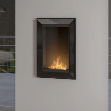 InFire - Chimenea BIO empotrable 79x55 cm 3kW negro