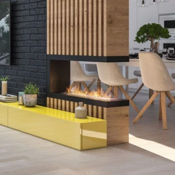 InFire - Chimenea de esquina BIO 100x50 cm 3kW bifacial