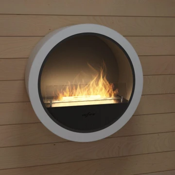 InFire - Chimenea de pared BIO d. 70 cm 3kW blanco