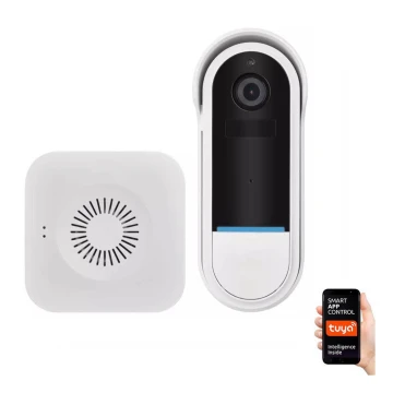 Intercomunicador de video inalámbrico con sensor de movimiento GoSmart 5V 3xAA IP65 Wi-Fi Tuya