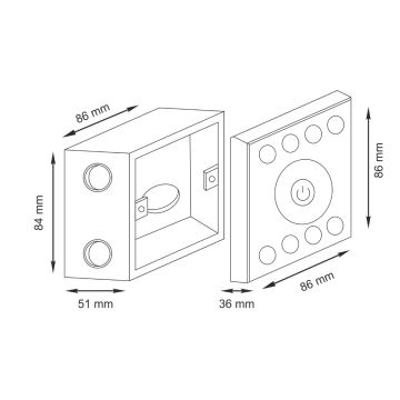 Interruptor táctil con regulador de intensidad para cintas LED RGBW 12-24V 4 canales