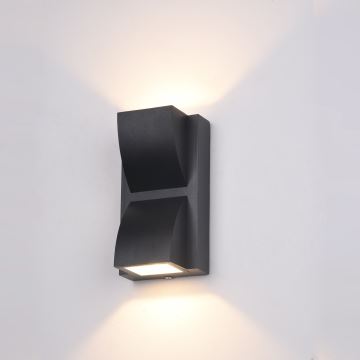 ITALUX - Aplique LED para exterior EDGAR 2xLED/3W/230V IP54 3000K negro