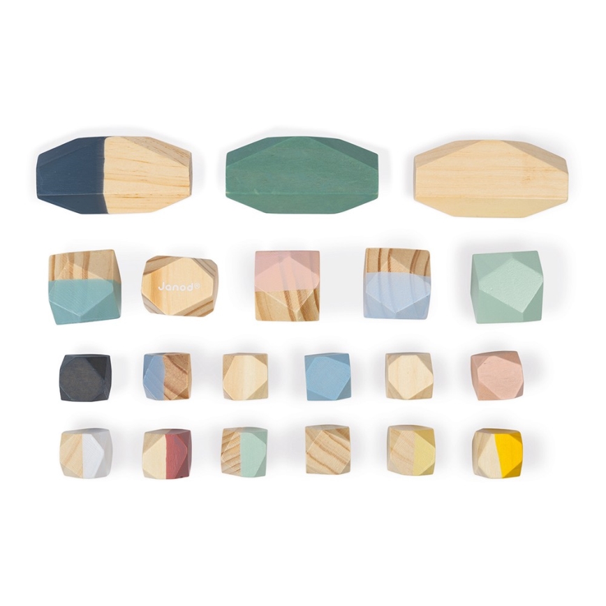 Janod - Bloques de madera SWEET COCOON 20 piezas piedras