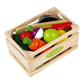 Janod - Caja de madera con frutas y verduras