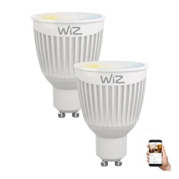 JUEGO 2x Bombilla LED regulable GU10/6,5W/230V 2700-6500K Wi-Fi - WiZ