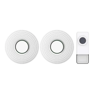 JUEGO 2x Timbre inalámbrico para puertas 230V IP55 blanco