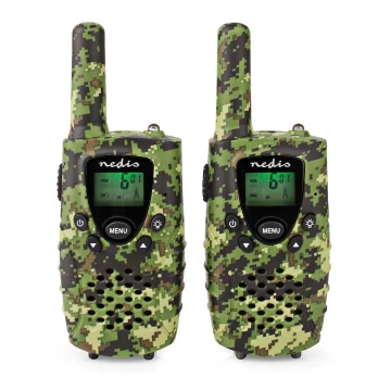 JUEGO 2x Walkie-talkie con luz LED 3xAAA alcance 8 km camuflaje