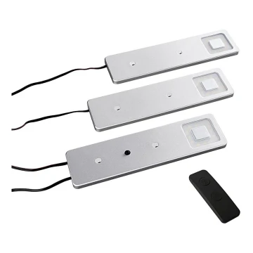 JUEGO 3x LED Lámpara empotrada regulable CORTINA LED/2,4W/230V+ mando a distancia