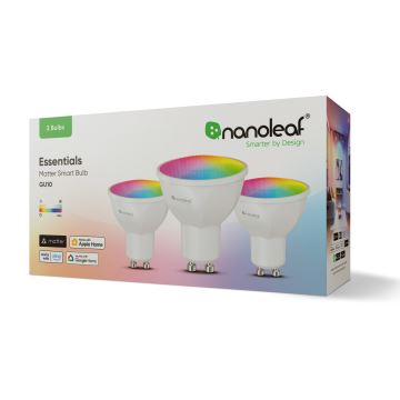 Nanoleaf - JUEGO 3x LED RGBCW Bombilla regulable ESSENTIALS GU10/5W/230V 2700-6500K CRI 90