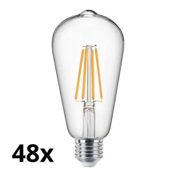 JUEGO 48x Bombilla LED VINTAGE ST64 E27/7W/230V 2700K