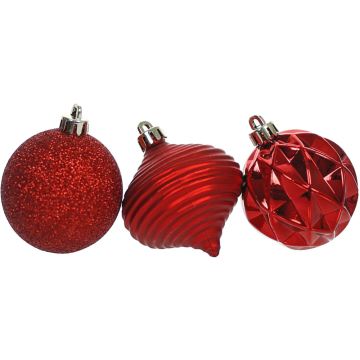 Juego de adornos navideños 30 piezas rojo