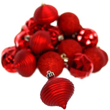 Juego de adornos navideños 30 piezas rojo