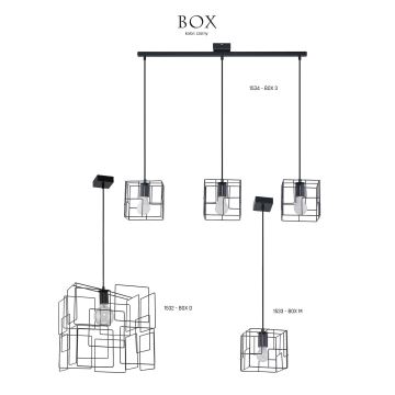 Jupiter 1534 - BOX 3 - Lámpara colgante BOX 3xE27/60W