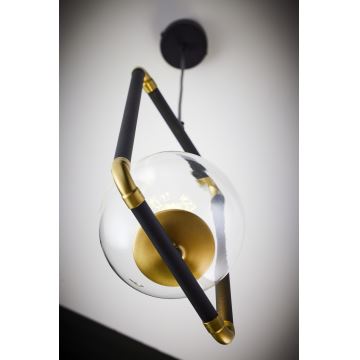 Jupiter 2023 - Lámpara colgante ZAFRA 1xG9/10W/230V negro/dorado/transparente