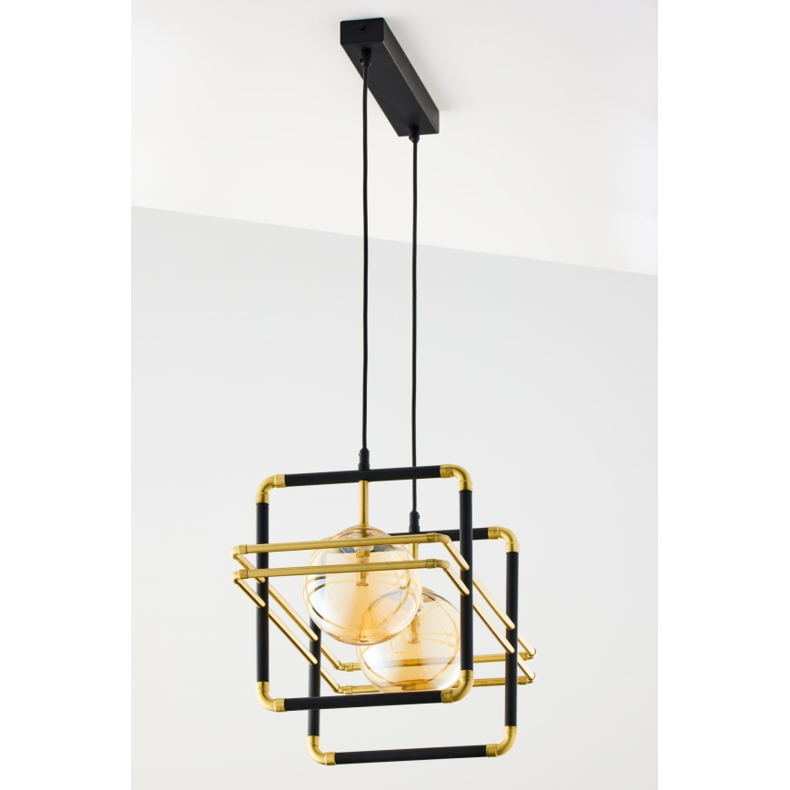 Jupiter 2026 - Lámpara colgante FIORI 2xG9/10W/230V negro/dorado/beige