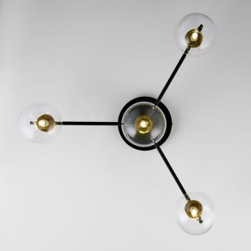 Jupiter 2034 - Lámpara de techo FIGARO 4xG9/10W/230V negro/dorado/beige/transparente