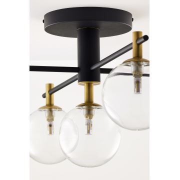 Jupiter 2035 - Lámpara de techo FIGARO 5xG9/10W/230V negro/dorado/beige/transparente