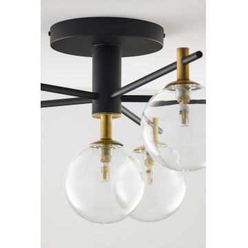 Jupiter 2036 - Lámpara de techo FIGARO 6xG9/10W/230V negro/dorado/beige/transparente