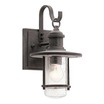 Kichler - Aplique de exterior RIVERWOOD 1xE27/60W/230V IP44 antracita