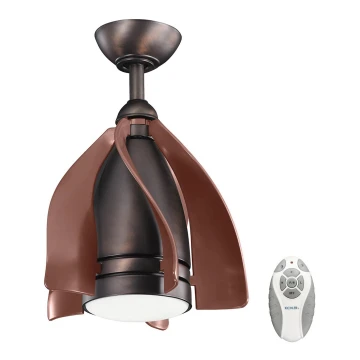 Kichler - Ventilador de techo LED regulable TERNA LED/10W/230V bronce/marrón + control remoto