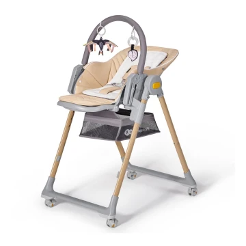 KINDERKRAFT - Silla de comedor infantil 2en1 LASTREE beige/gris