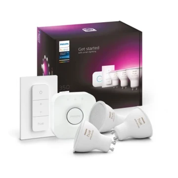 Kit de inicio Philips Hue WHITE AND COLOR AMBIANCE 3xGU10/4,3W 2000-6500K + dispositivo de interconexión