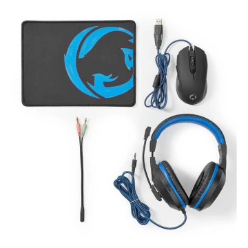 Kit Gaming 3en1 negro/azul