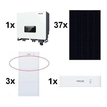 Kit solar SOFAR Solar - 14,8kWp panel RISEN Full Black +15kW SOLAX inversor 3p + 15kWh batería SOFAR con una unidad de control de la batería