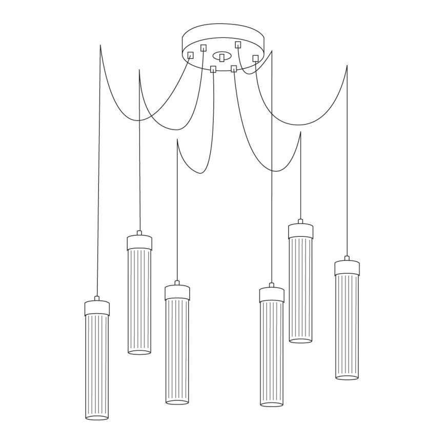 Kolarz 6009.30660 - Lámpara de araña de cable RAGGIO 6xE14/25W/230V cromo mate