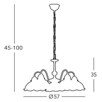 Kolarz 731.85.21 - Lámpara de araña de luces de cadena NONNA 5xE27/75W/230V verde