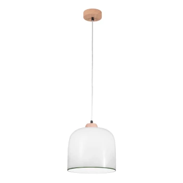 Kolarz A1352.31.G - Lámpara colgante NONNA 1xE27/60W/230V roble/blanco/Verde