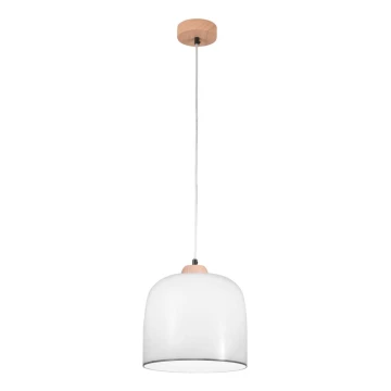 Kolarz A1352.31.Gr - Lámpara colgante NONNA 1xE27/60W/230V roble/blanco/gris