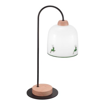 Kolarz A1352.71.G.100 - Lámpara de mesa NONNA 1xE27/60W/230V ciervo roble/blanco/verde