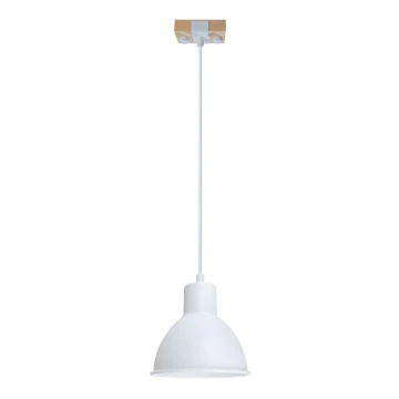 Lámpara colgante 1xE27/40W/230V haya/blanco+